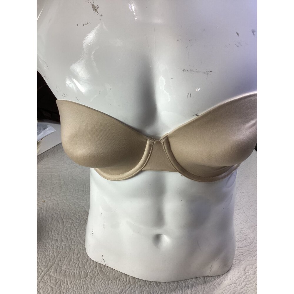 Maidenform Strapless Comfort Devotion Tan Bra*Underwire*36C*Halloween*Sissy*EUC